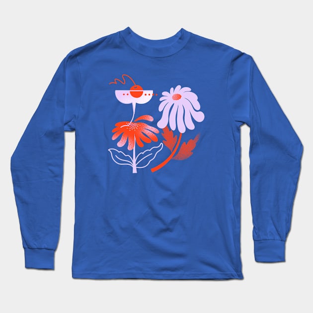 Cocktail Flowers Long Sleeve T-Shirt by JordanKay